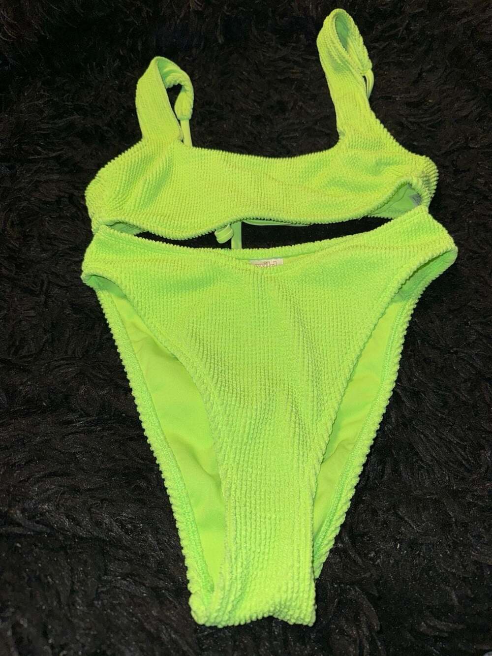 Wild Fable Neon Green Crinkle Bikini Set Size S/XS